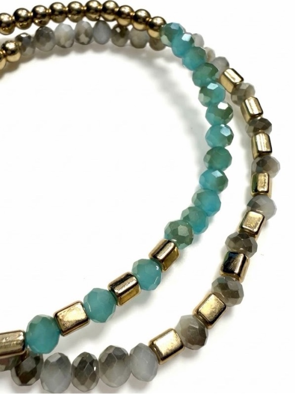 Set of 2 Crystal Beaded Bracelets